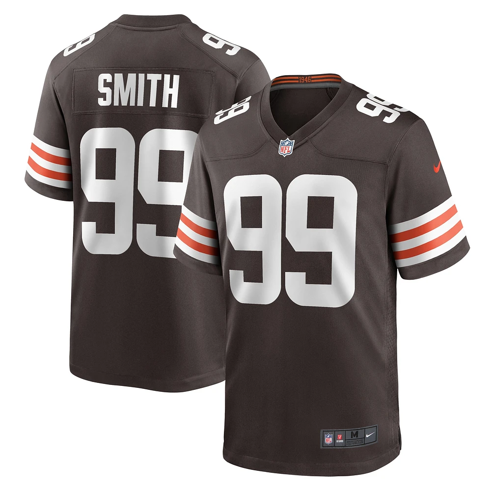 Maillot Nike Za'Darius Smith pour hommes, marron, Cleveland Browns, Team Game