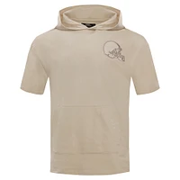 Sweat à capuche manches courtes pour homme Pro Standard Tan Cleveland Browns Neutrals Capsule