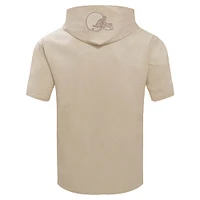 Sweat à capuche manches courtes pour homme Pro Standard Tan Cleveland Browns Neutrals Capsule