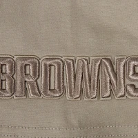 Men's Pro Standard Tan Cleveland Browns Neutrals Capsule Short Sleeve Pullover Hoodie