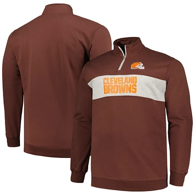 Veste en polaire à quart de zip pour hommes Profile marron Cleveland Browns Big & Tall