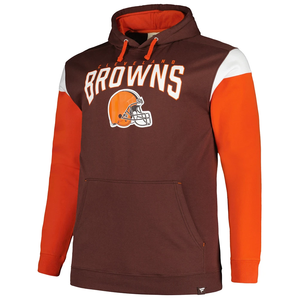 Sweat à capuche pour hommes Profile Brown Cleveland Browns Big & Tall Trench Battle