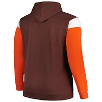 Sweat à capuche pour hommes Profile Brown Cleveland Browns Big & Tall Trench Battle