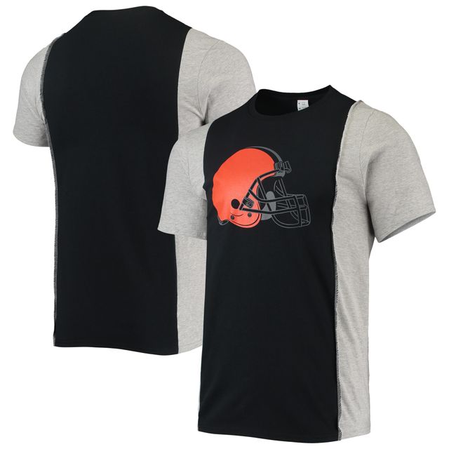 Refried Vêtements Noir Cleveland Browns T-shirt fendu durable pour hommes