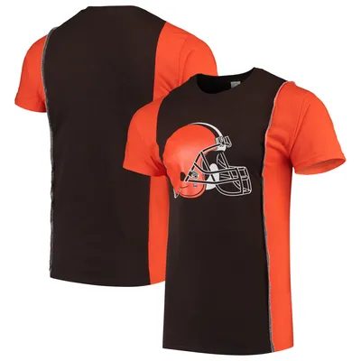 Cleveland Browns Refried Apparel Sustainable Upcycled Split T-Shirt - Brown/Orange
