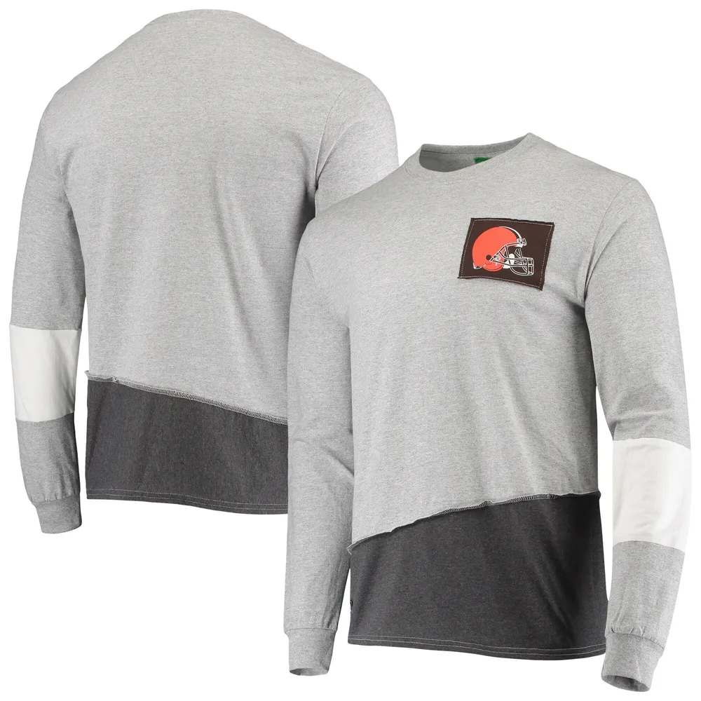 Lids Cleveland Browns Refried Apparel Sustainable Angle Long Sleeve T-Shirt  - Heather Gray