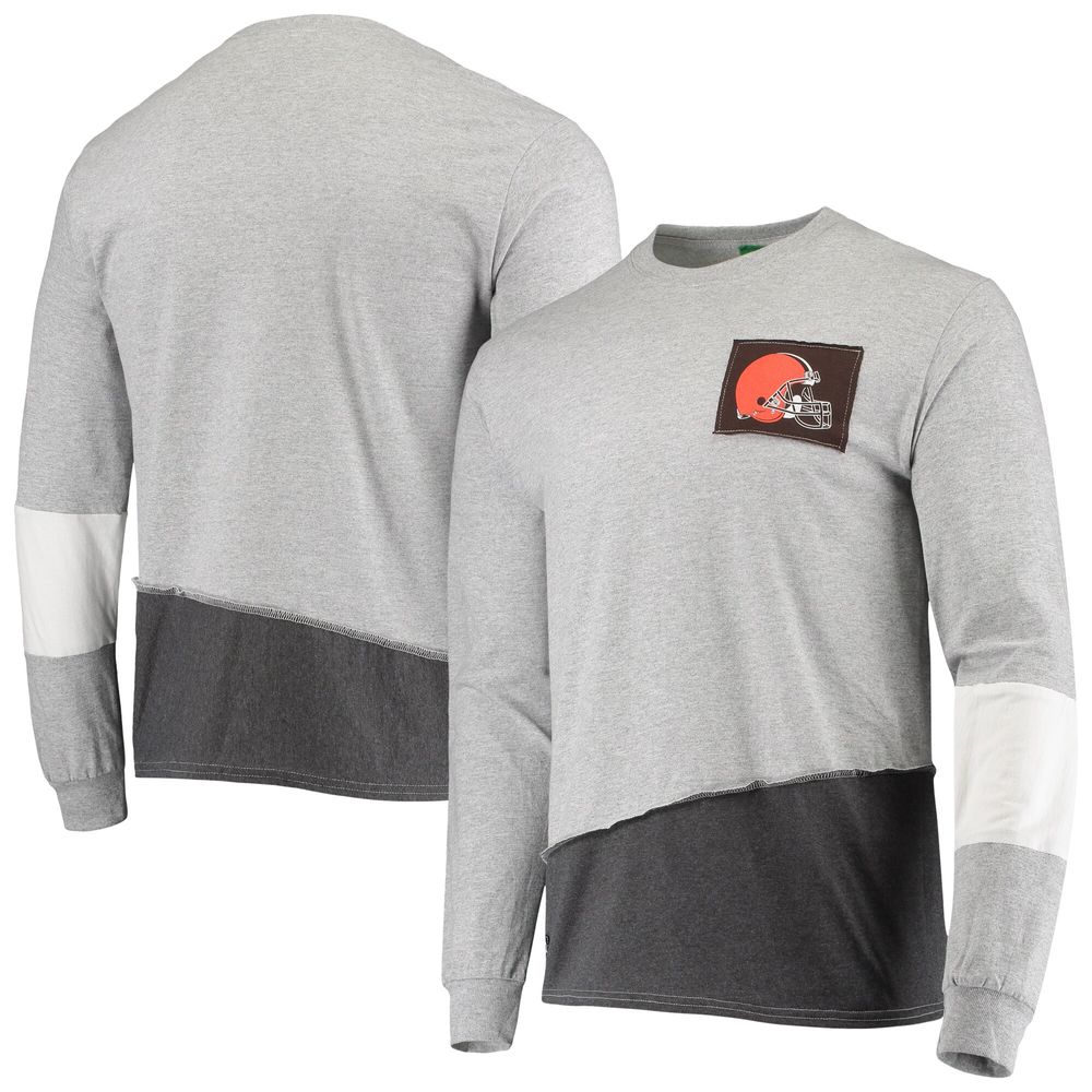 Refried Apparel Men's Refried Apparel Heather Gray Cleveland Browns  Sustainable Angle Long Sleeve T-Shirt