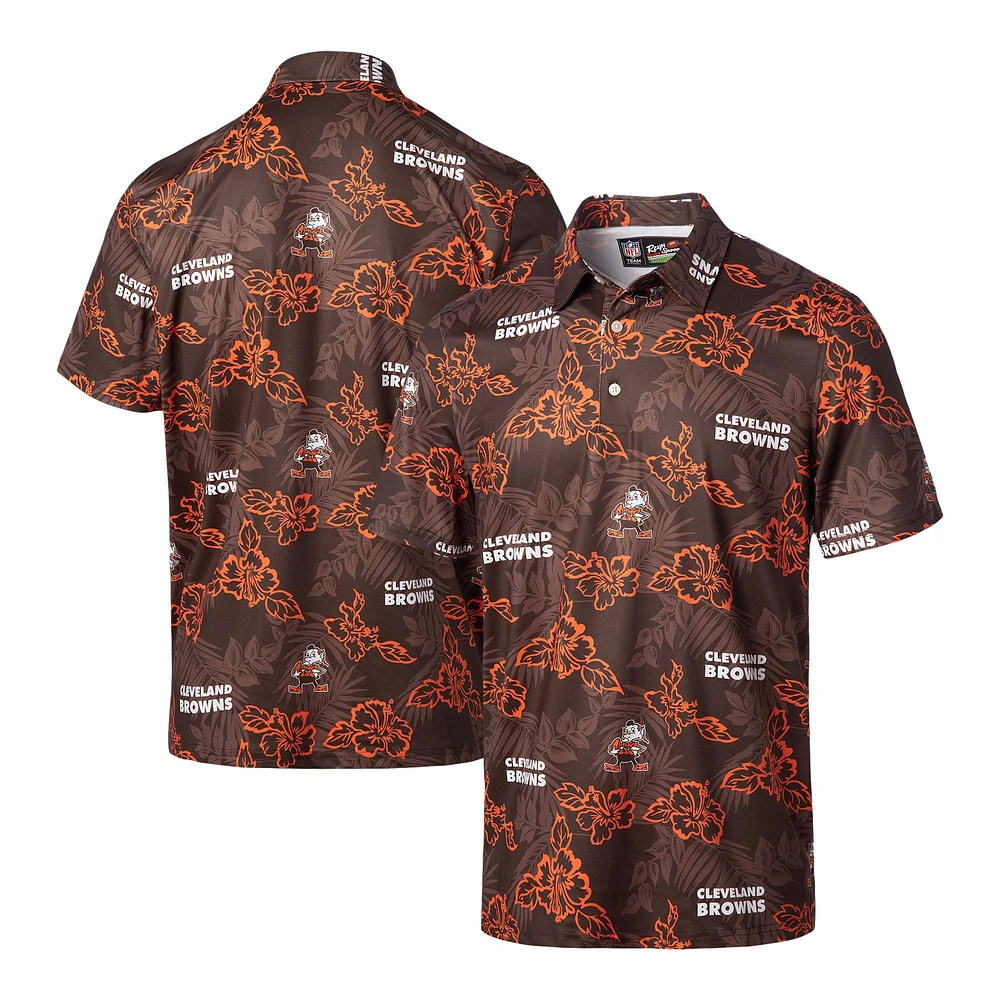 Polo Reyn Spooner marron Cleveland Browns Throwback Pua Performance pour hommes