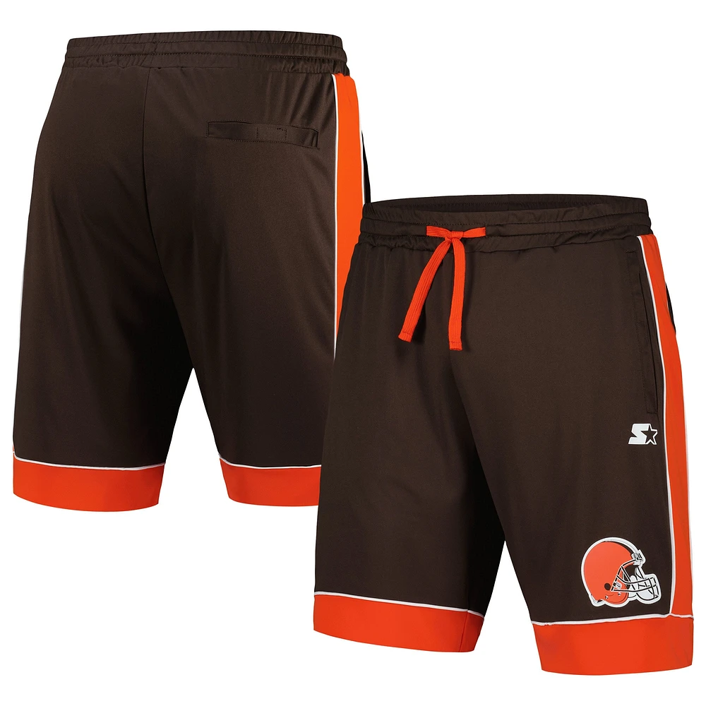 Short de mode préféré des fans Cleveland Browns Starter marron/orange pour hommes