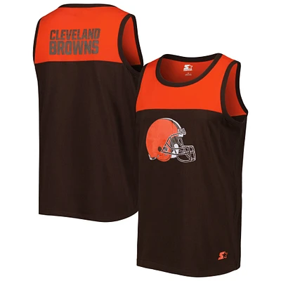 Men's Starter Brown/Orange Cleveland Browns Logo Touchdown Fashion Tank Top