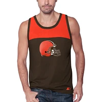 Starter Brown/Orange Cleveland Browns Touchdown Fashion pour homme - Débardeur