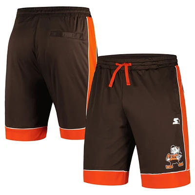 Short préféré des fans vintage Cleveland Browns Starter marron/orange pour hommes