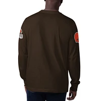 Men's Starter Brown Cleveland Browns Clutch Hit Long Sleeve T-Shirt