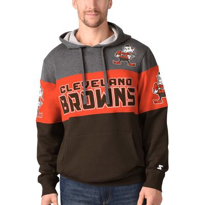 Men's Starter Brown/Orange Cleveland Browns Enforcer Satin Varsity