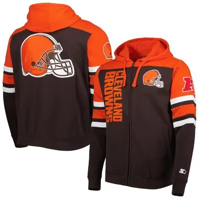 Cleveland Browns Starter Extreme Full-Zip Hoodie Jacket - Brown