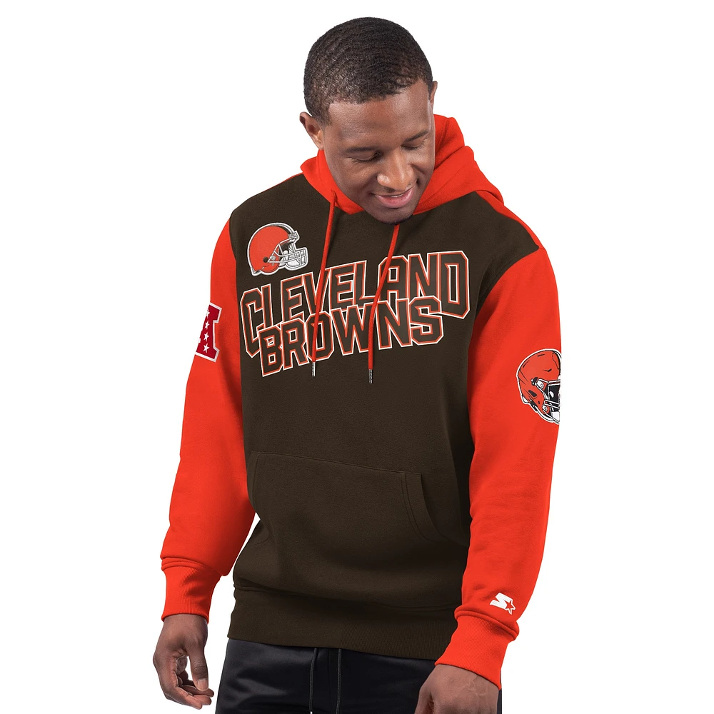 Sweat à capuche Starter Brown Extreme pour homme des Cleveland Browns