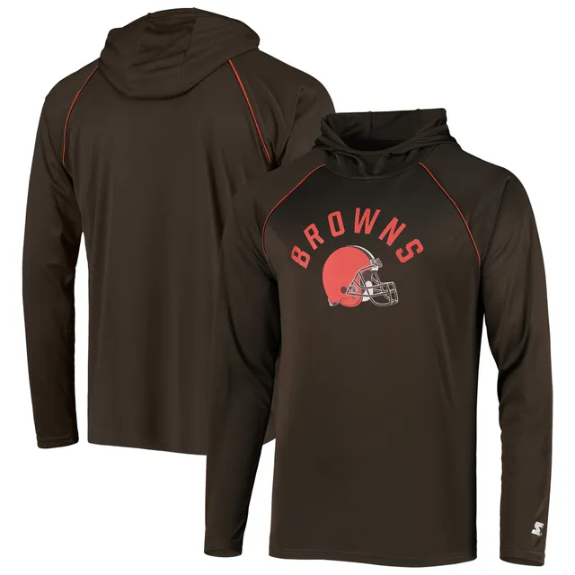 Nike Men's Cleveland Browns Athletic Long Sleeve Raglan T-Shirt - Grey & Brown - S (Small)