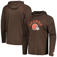 T-shirt à capuche manches longues raglan Starter Brown Cleveland Browns pour homme