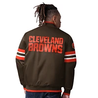 Men's Starter Brown Cleveland Browns Scout I Full-Snap Varsity Jacket