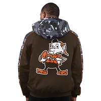 Veste à capuche entièrement zippée Starter Brown Cleveland Browns Thursday Night Gridiron pour homme