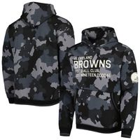 Men's The Wild Collective Black Cleveland Browns Camo Pullover Hoodie