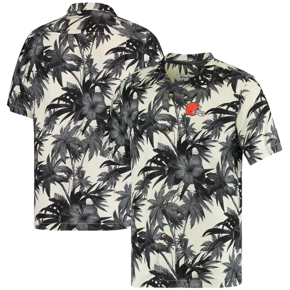 Men's Tommy Bahama Orange Cleveland Browns Coast Luminescent Fronds Camp IslandZone Button-Up Shirt Size: Small