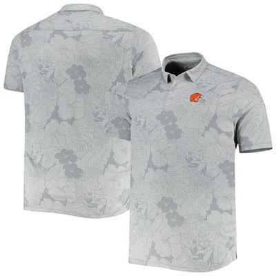 Men's Tommy Bahama Gray Cleveland Browns Big & Tall Miramar Blooms Polo