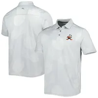 Men's Tommy Bahama Gray Cleveland Browns Palm Coast Delray Frond Allover  IslandZone Polo