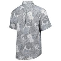 Men's Tommy Bahama Gray Cleveland Browns Coconut Point Playa Floral Camp IslandZone Button-Up Shirt