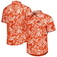 Men's Tommy Bahama Orange Cleveland Browns Aqua Lush Full-Button Shirt