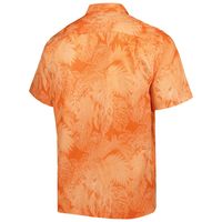 Men's Tommy Bahama Orange Cleveland Browns Coast Luminescent Fronds Camp IslandZone Button-Up Shirt