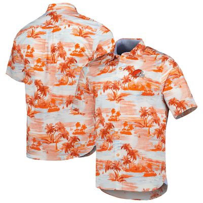 Men's Tommy Bahama Orange Cincinnati Bengals Aqua Lush Full-Button Shirt Size: Large