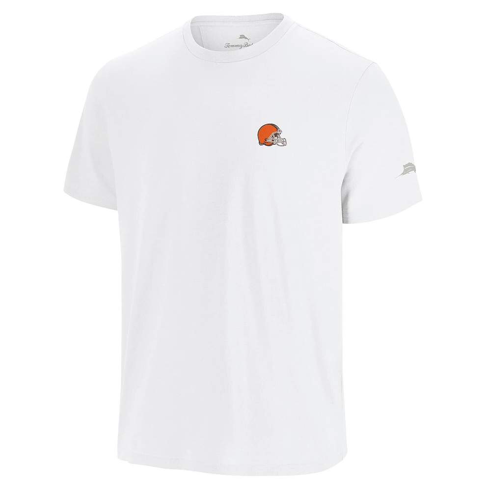 T-shirt graphique blanc Sport Torchdown de Tommy Bahama pour homme des Cleveland Browns