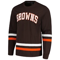 T-shirt à manches longues Tommy Hilfiger marron/orange Cleveland Browns Nolan pour hommes