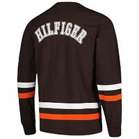 GII BROWNS BROWN ORANGE TOMMY HILFIGER MEN'S NOLAN LONG SLEEVE TEE TEEMENL-S