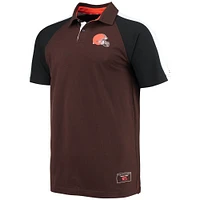 Polo à manches raglan Tommy Hilfiger Cleveland Browns Holden pour homme, marron/blanc