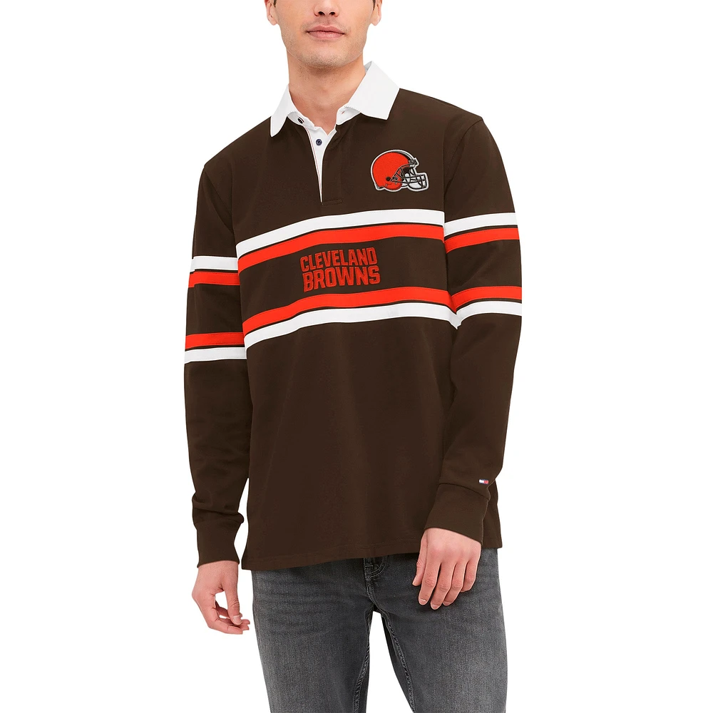 T-shirt à manches longues Tommy Hilfiger Cleveland Browns Cory Varsity Rugby pour hommes