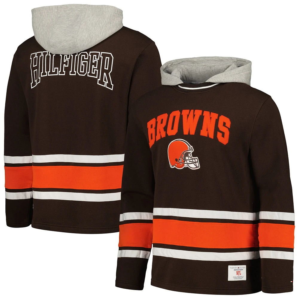 Sweat à capuche Tommy Hilfiger marron Cleveland Browns Ivan Fashion pour hommes