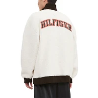 Sweat-shirt crème Tommy Hilfiger Cleveland Browns Jordan Sherpa à quart de zip pour hommes