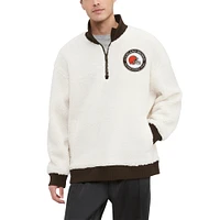 Sweat-shirt crème Tommy Hilfiger Cleveland Browns Jordan Sherpa à quart de zip pour hommes