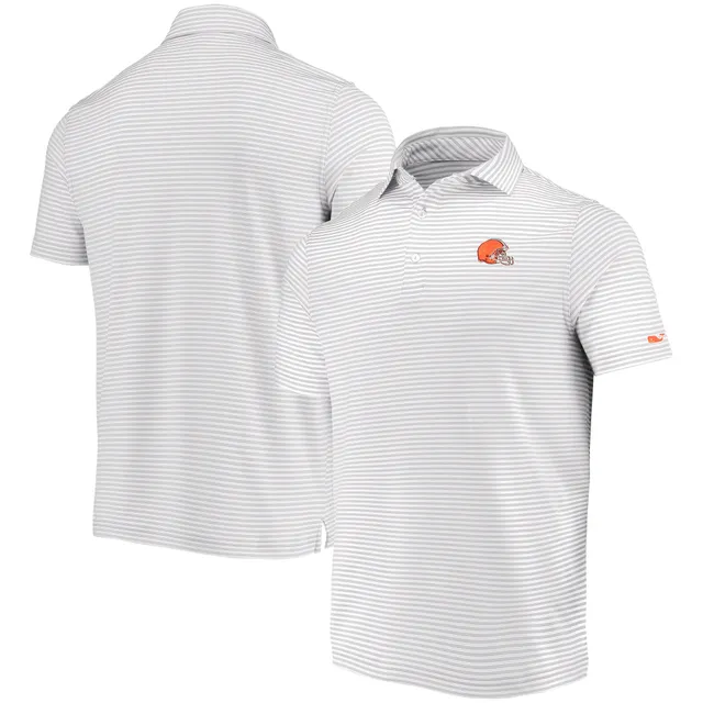 Lids Cleveland Browns Vineyard Vines Winstead Striped Polo - Gray/White