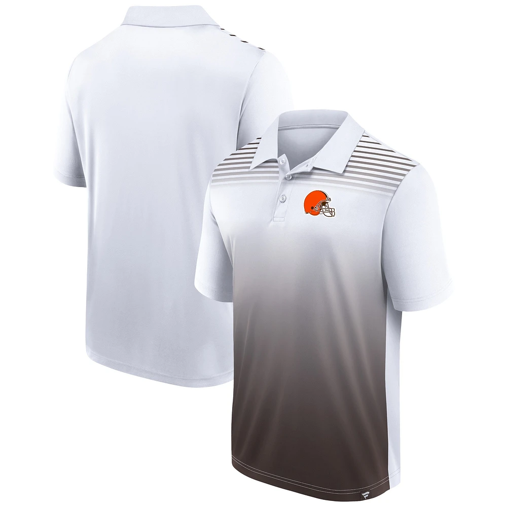 Men's White/Brown Cleveland Browns Sandlot Game Polo