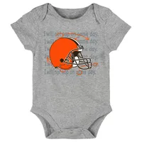 Outerstuff Newborn & Infant Brown/Orange/Heathered Gray Cleveland Browns  Three-Piece Eat Sleep Drool Bodysuit Set