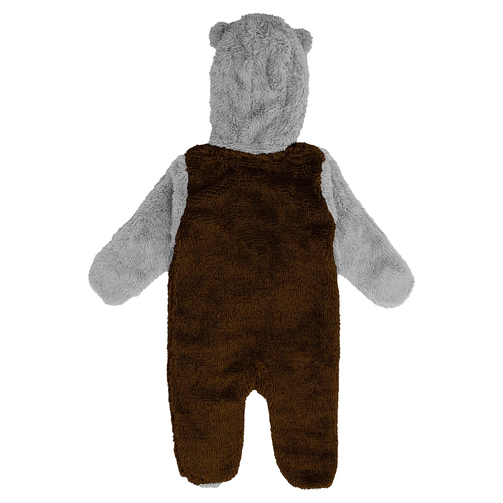 Grenouillère en polaire marron Cleveland Browns Game Nap Teddy pour nouveau-né et nourrisson avec fermeture éclair intégrale