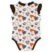 Newborn & Infant Cleveland Browns Happy Hearts 2-Piece Bodysuit Set