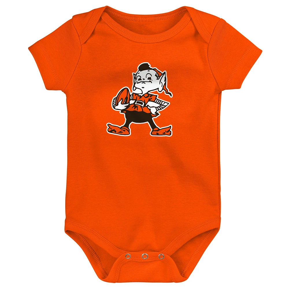 Newborn & Infant Cleveland Browns Team Starter 3-Pack Bodysuit Set