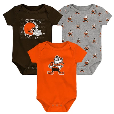 Ensemble de 3 bodys Cleveland Browns Team Starter pour nouveau-nés et nourrissons