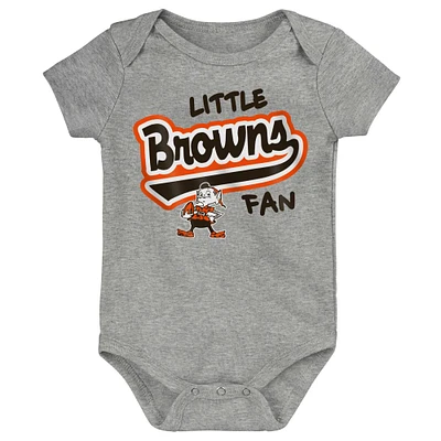 Body gris chiné pour nouveau-né et bébé Cleveland Browns Retro Little Baller