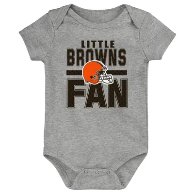 Cleveland Browns Newborn & Infant Little Fan Bodysuit - Heathered Gray