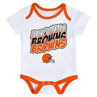 Newborn & Infant White/Orange Cleveland Browns Monterey Tie-Dye - 2-Pack Bodysuit Set